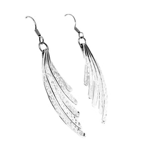 Curved Lines Silver Earrings side - Nueve Sterling