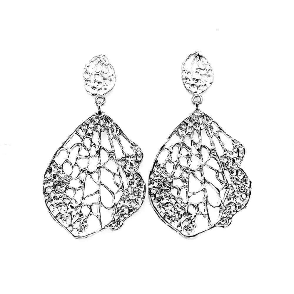 Dangling Autumn Leaves Silver Earrings - Nueve Sterling
