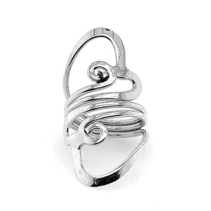 Double Heart Silver Ring - Nueve Sterling