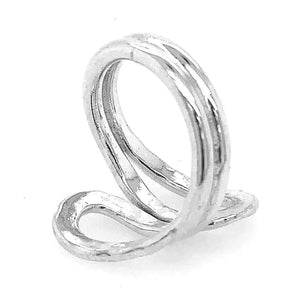 Double Loop Silver Ring back - Nueve Sterling