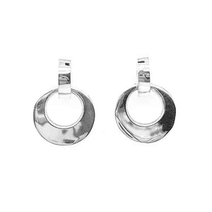 Double Round Silver Earrings - Nueve Sterling
