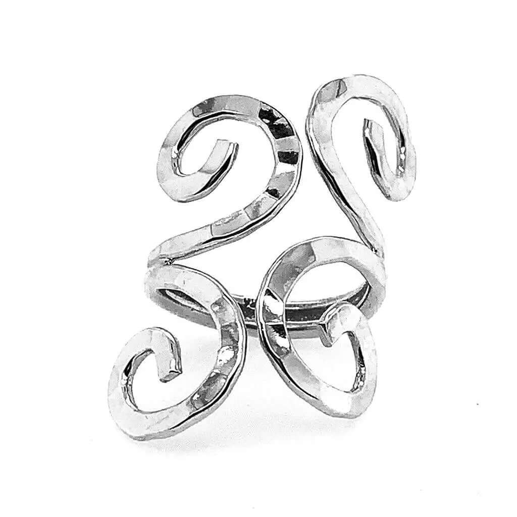Double Swirl Silver Ring - Nueve Sterling