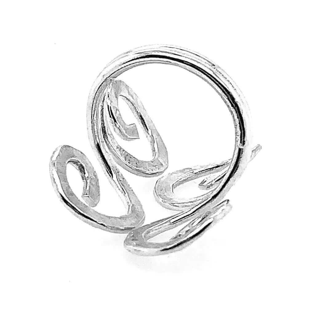 Double Swirl Silver Ring back - Nueve Sterling