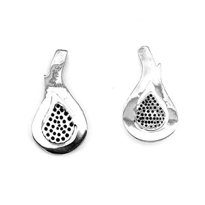 %product Double Texture Earrings in Silver Nueve Sterling