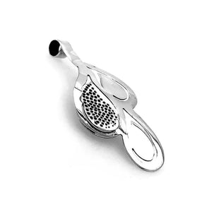 Double Texture Silver Pendant side - Nueve Sterling