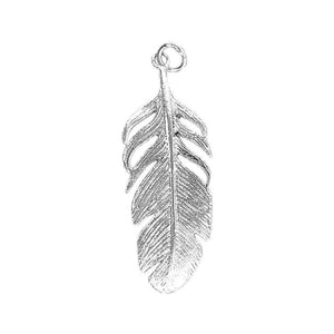 %product Feather Pendant in Silver Nueve Sterling