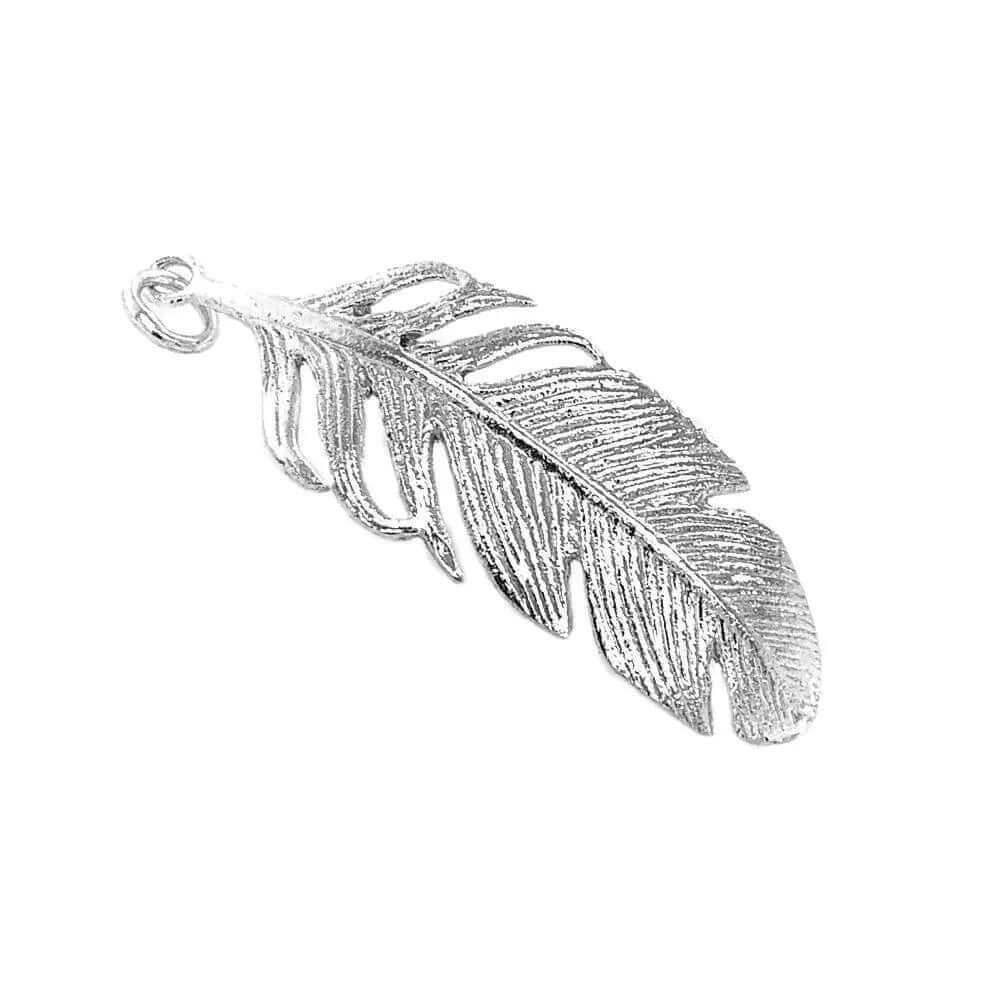 %product Feather Pendant in Silver Nueve Sterling