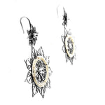 Filigree Mandala Silver Earrings side - Nueve Sterling