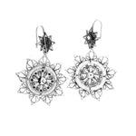 Filigree Mandala Silver Earrings back - Nueve Sterling