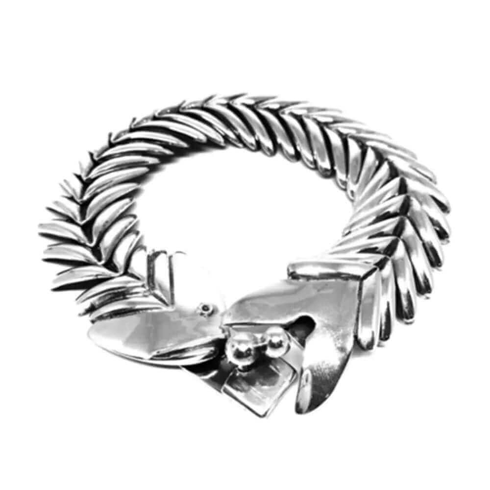 Fish Bone Silver Bracelet - Nueve Sterling