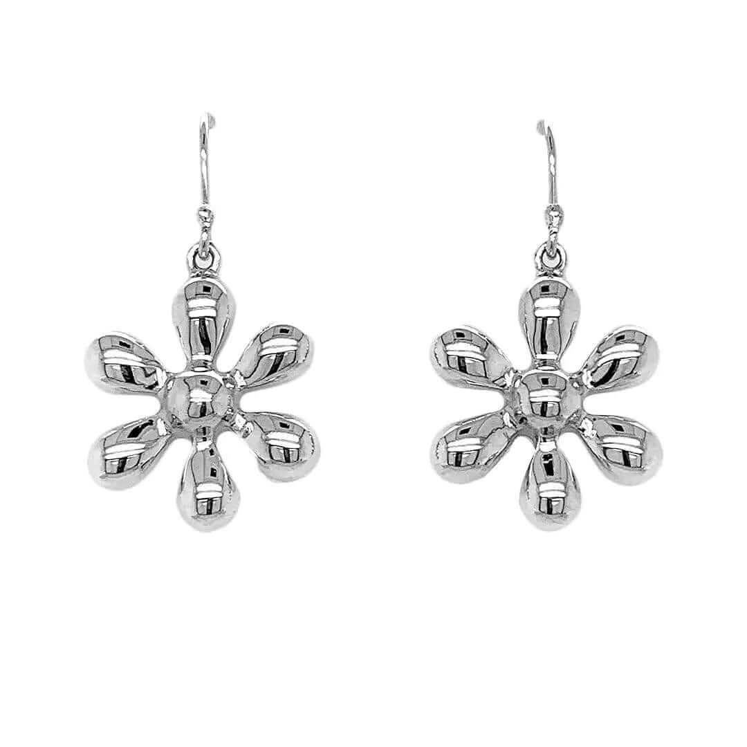 Flower Earrings In Silver - Nueve Sterling