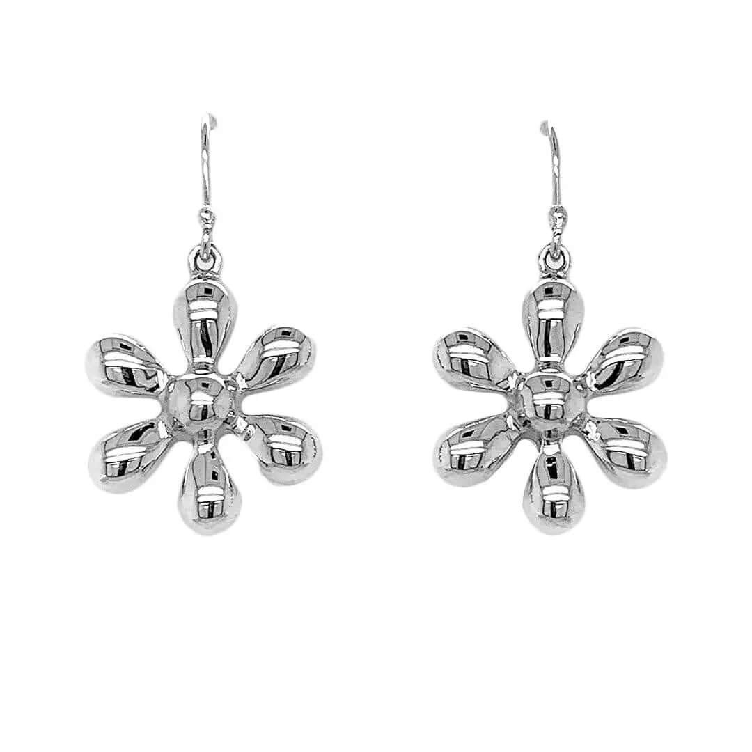 Flower Earrings In Silver - Nueve Sterling