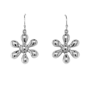 Flower Earrings In Silver - Nueve Sterling