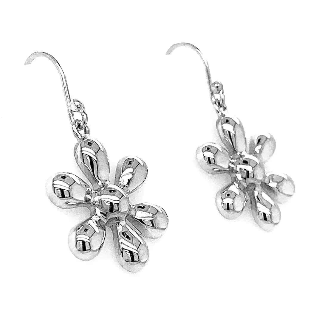 Flower Earrings In Silver side - Nueve Sterling