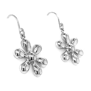 Flower Earrings In Silver side - Nueve Sterling