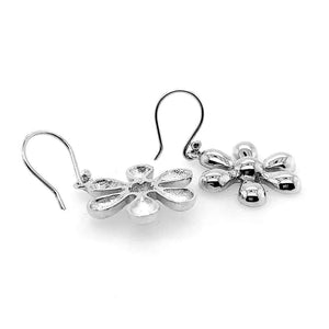 Flower Earrings In Silver flat - Nueve Sterling