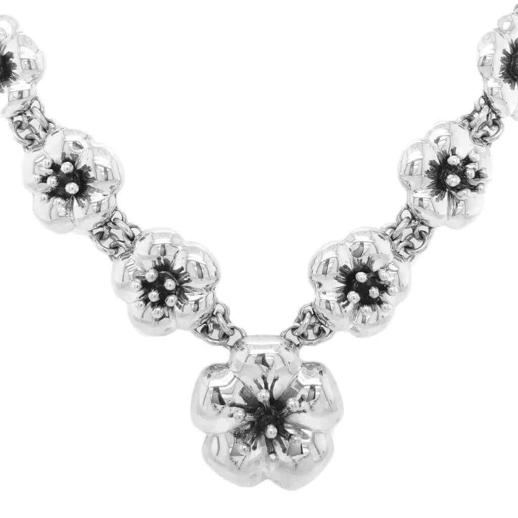 Flowers Silver Necklace - Nueve Sterling