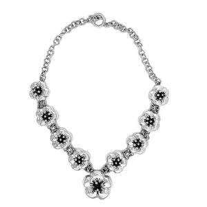 Flowers Silver Necklace top - Nueve Sterling
