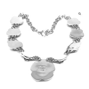 Flowers Silver Necklace back - Nueve Sterling