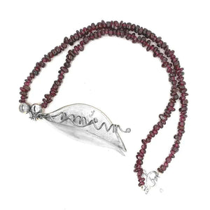 %product Garnet Silver Necklace Nueve Sterling