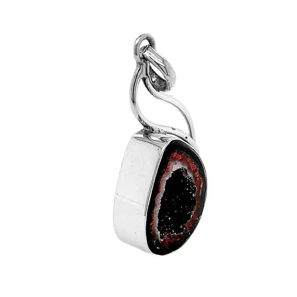 Geode Silver Pendant side - Nueve Sterling