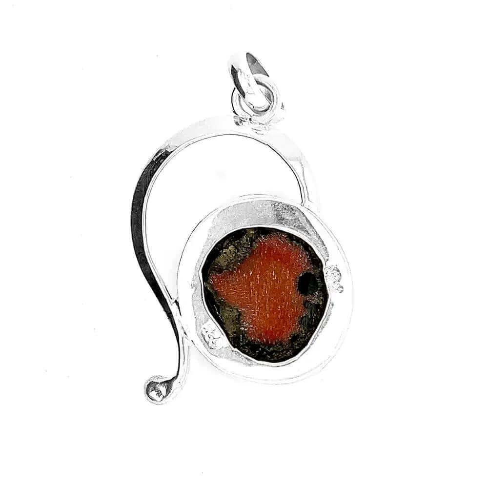 Geode Silver Pendant B back - Nueve Sterling