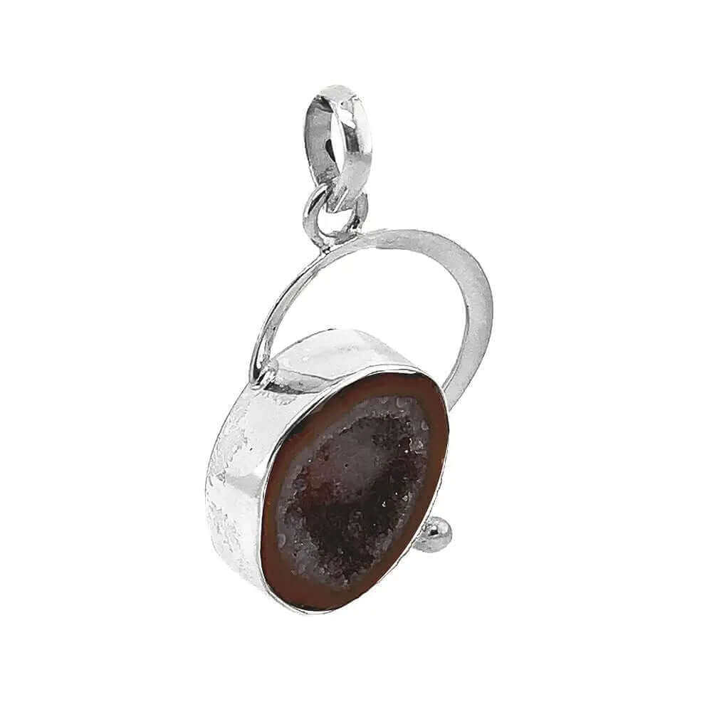 Geode Silver Pendant B other side - Nueve Sterling