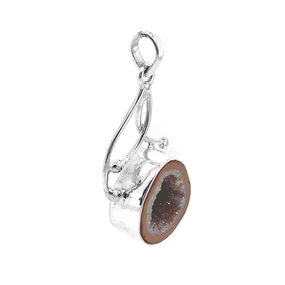 Geode Silver Pendant C side - Nueve Sterling