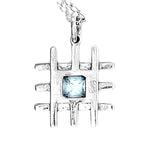 Grid-Silver-Pendant-With-Blue-Topaz-back-Nueve-Sterling