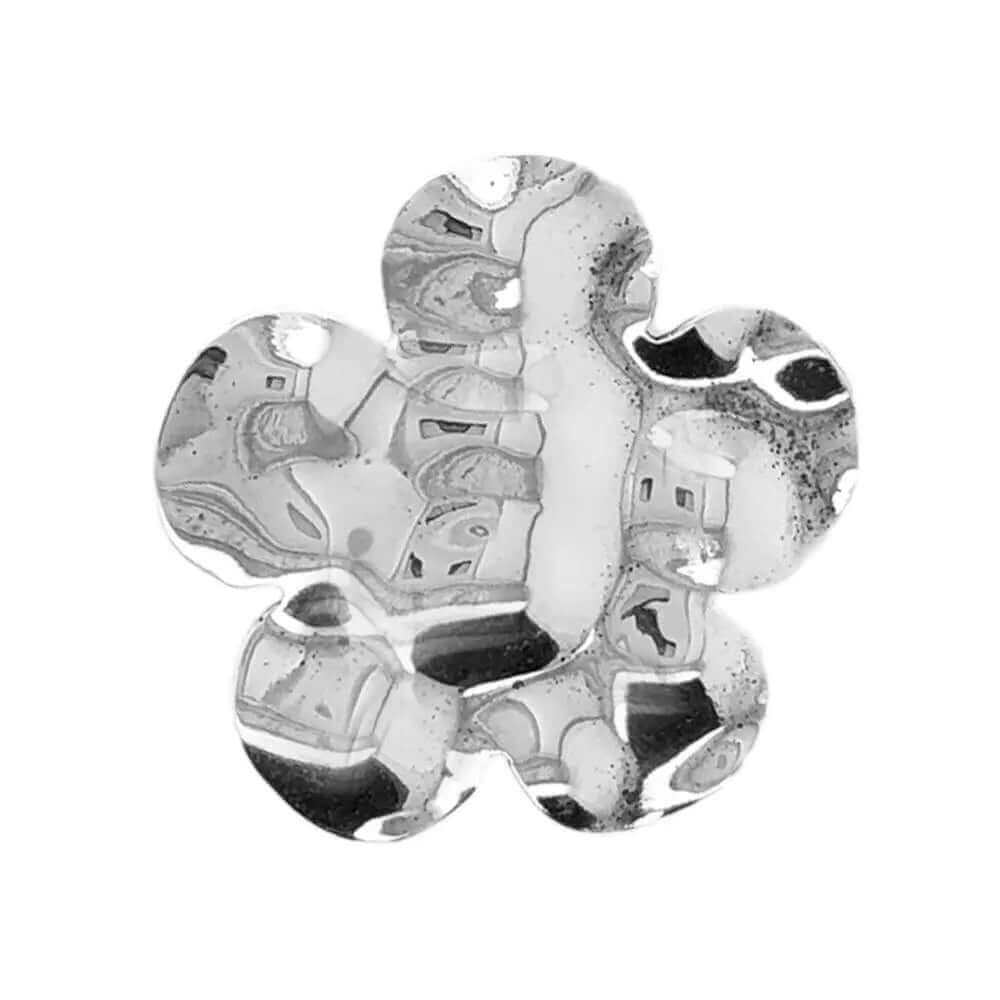 Hammered Flower Silver Pendant - Nueve Sterling