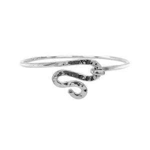 %product Hammered Snake Bangle in Silver Nueve Sterling