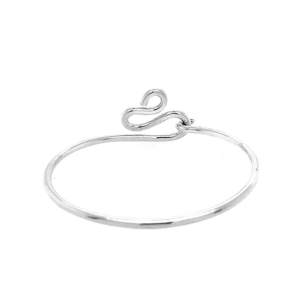 %product Hammered Snake Bangle in Silver Nueve Sterling