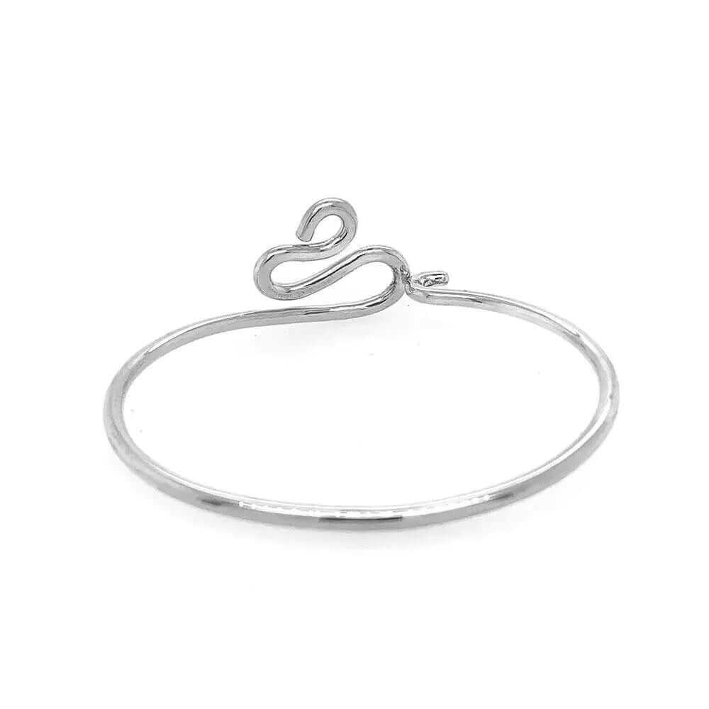 %product Hammered Snake Bangle in Silver Nueve Sterling