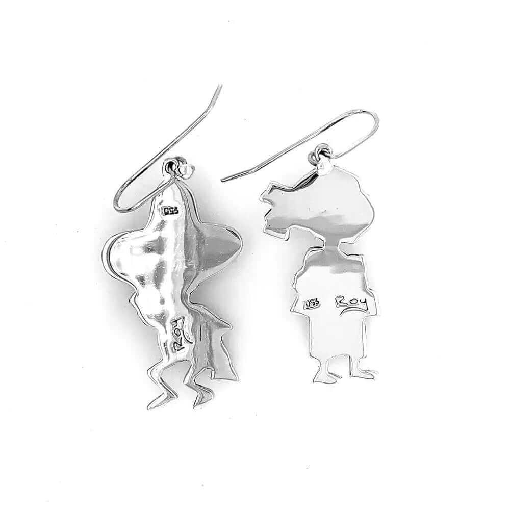 %product Hat Dance Skeleton Silver Earrings Nueve Sterling
