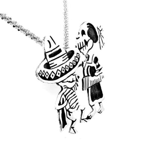 %product Hat Dance Skeleton Silver Pin Pendant Nueve Sterling