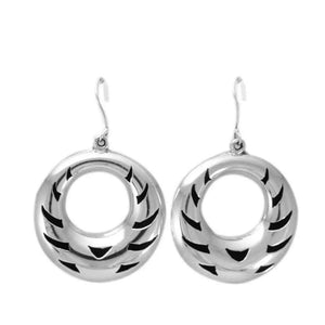 Hoops with Cuts in Silver - Nueve Sterling