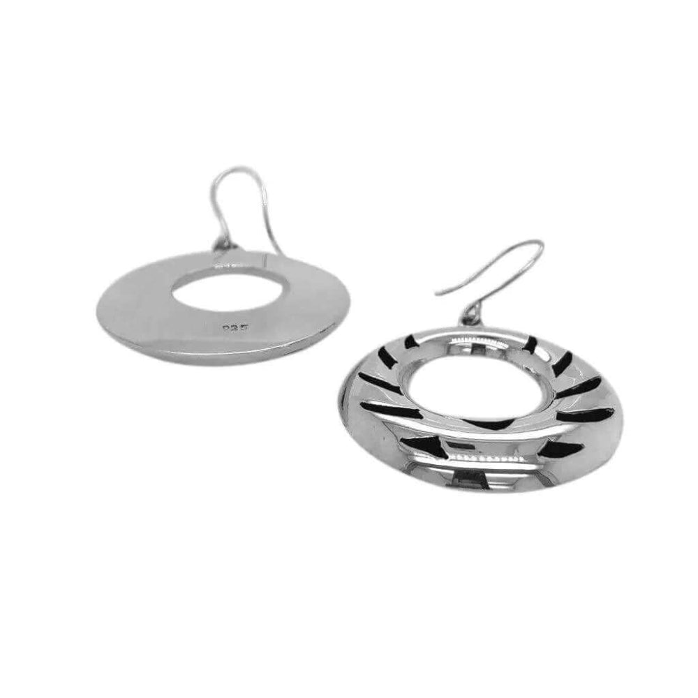 Hoops with Cuts in Silver flat - Nueve Sterling