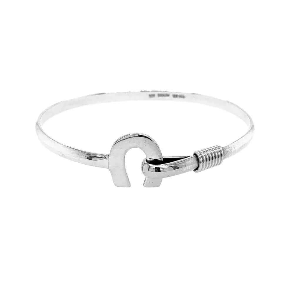 %product Horseshoe Bangle in Silver Nueve Sterling