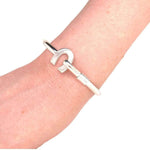 %product Horseshoe Bangle in Silver Nueve Sterling