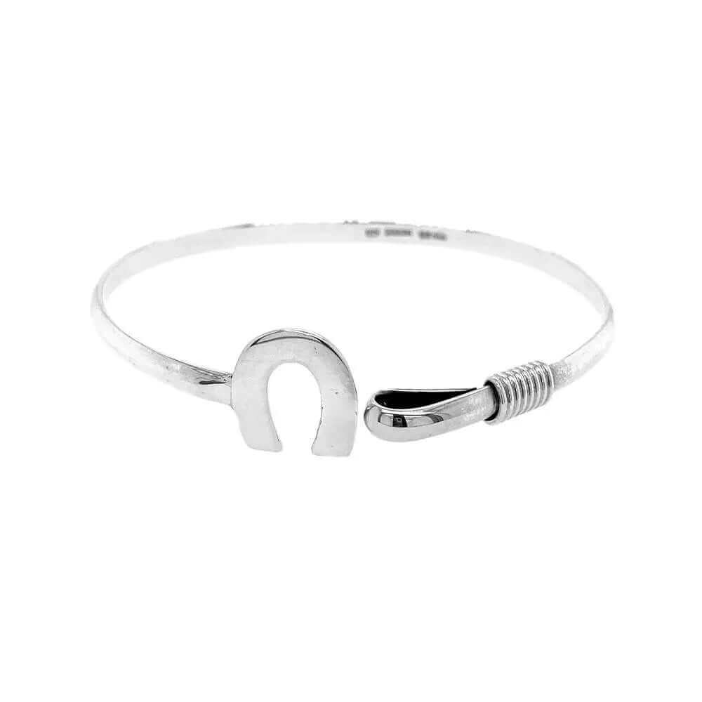 %product Horseshoe Bangle in Silver Nueve Sterling