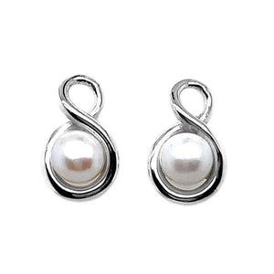 Infinite-Silver-Earrings-With-Pearl-front-Nueve-Sterling