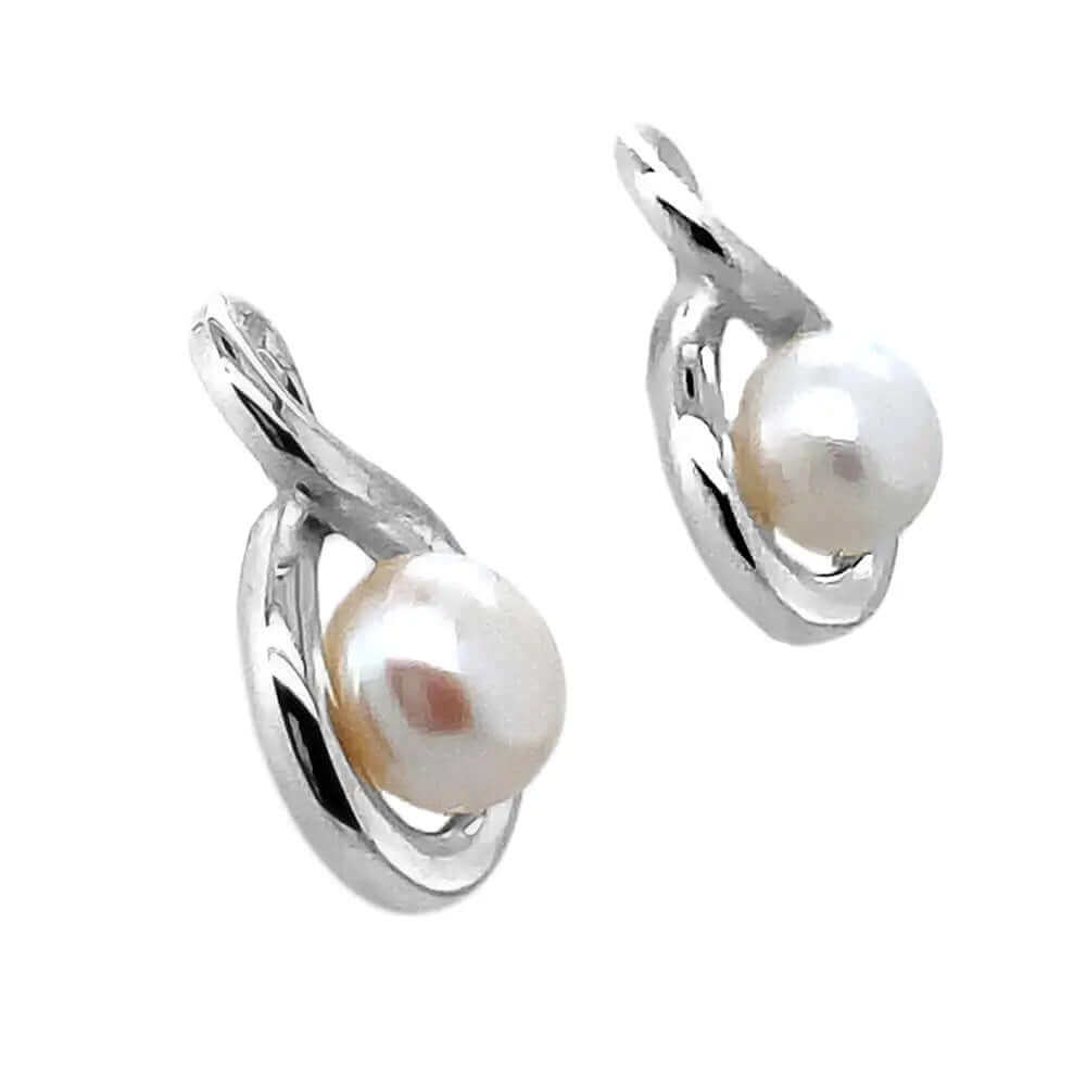 Infinite-Silver-Earrings-With-Pearl-side-Nueve-Sterling