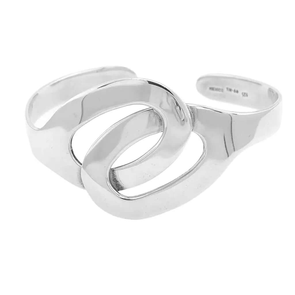 Interlaced Ovals Silver Cuff-Bracelet - Nueve Sterling