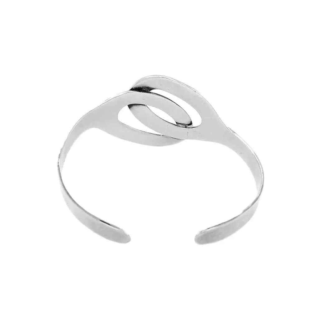 Interlaced Ovals Silver Cuff-Bracelet back - Nueve Sterling