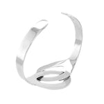 Interlaced Ovals Silver Cuff-Bracelet side - Nueve Sterling