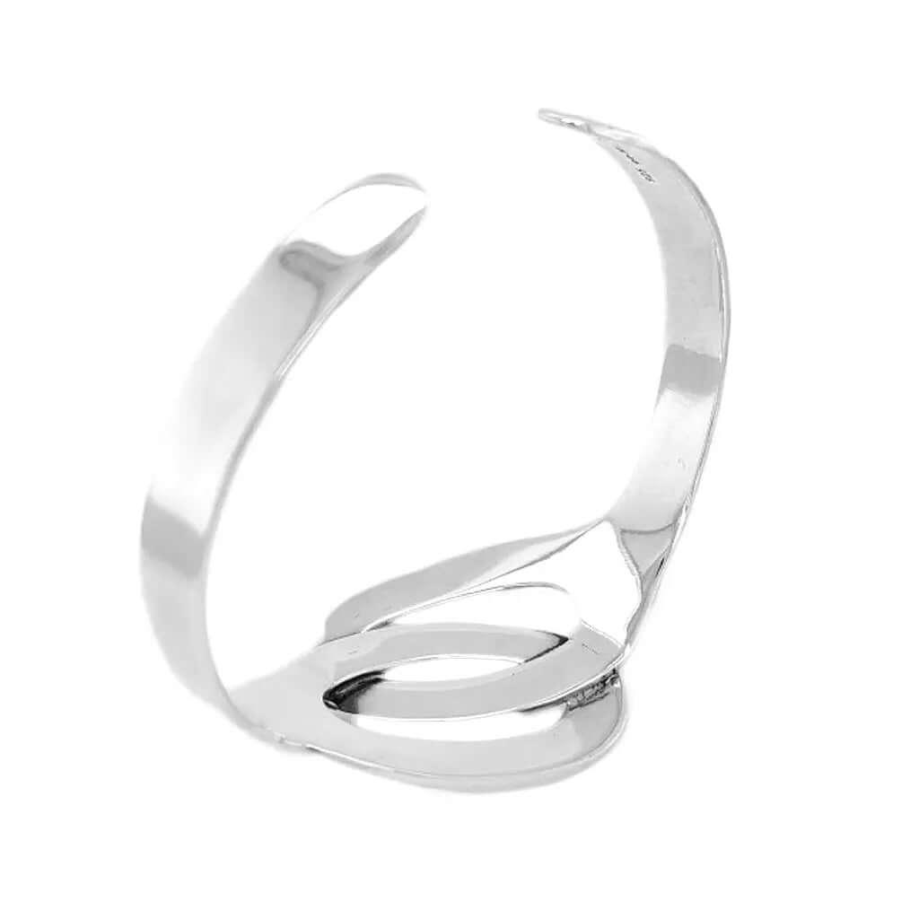 Interlaced Ovals Silver Cuff-Bracelet side - Nueve Sterling