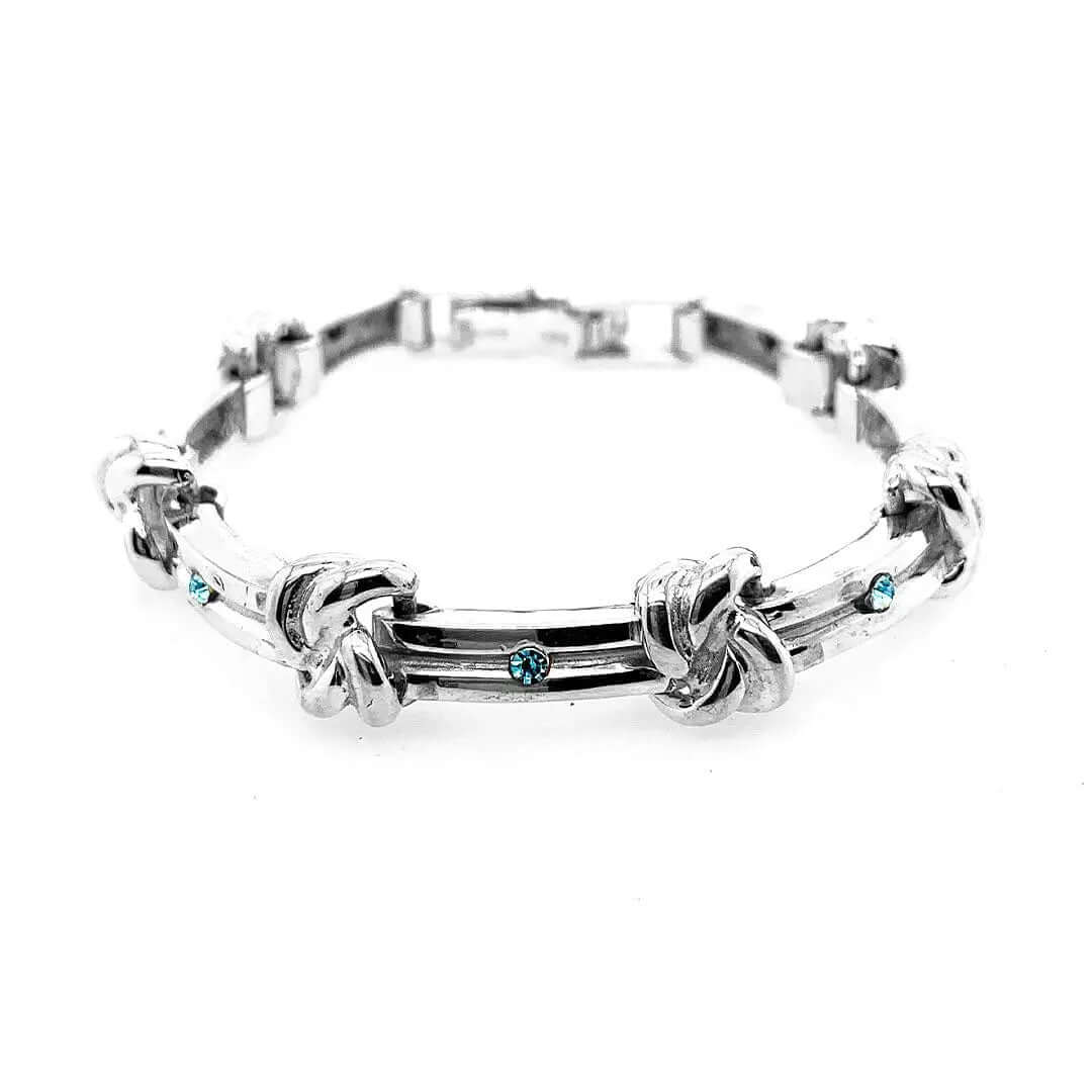 Knots Bracelet In Silver With Zirconia -Nueve Sterling 
