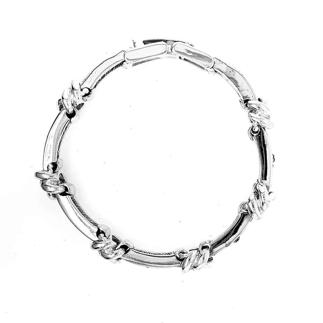 Knots Bracelet In Silver With Zirconia top - Nueve Sterling