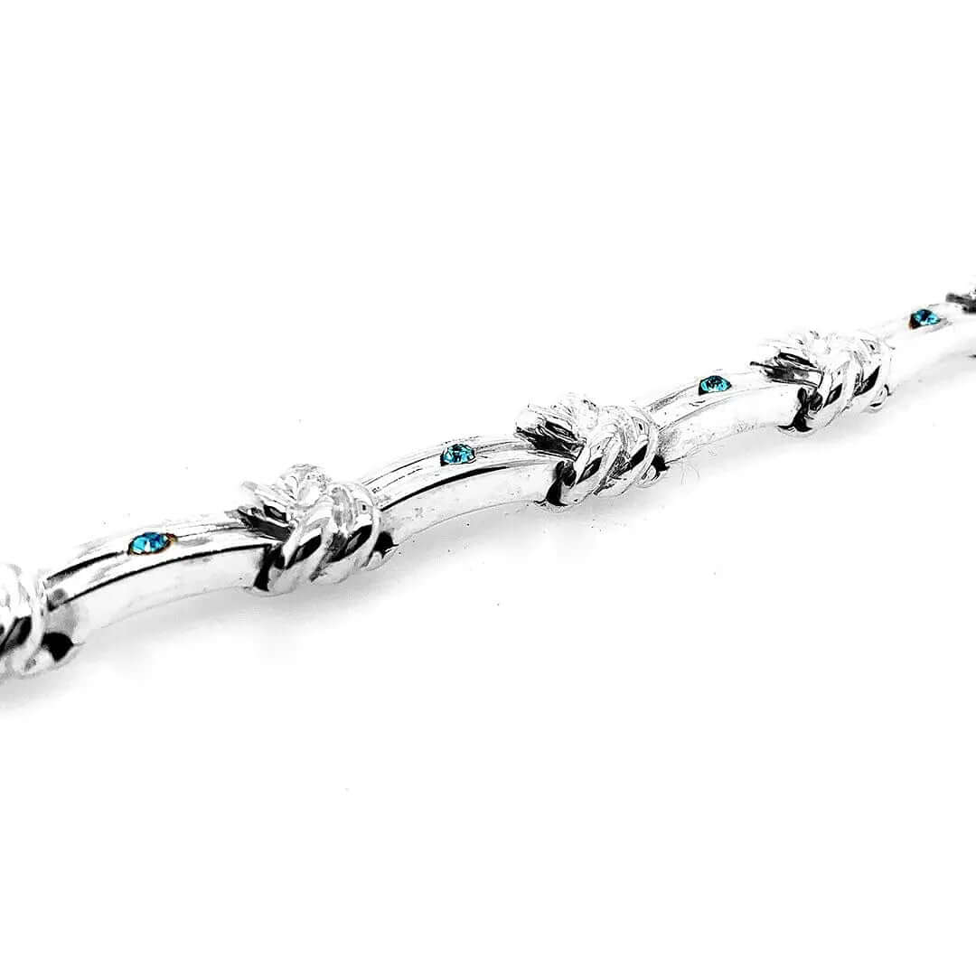 Knots Bracelet In Silver With Zirconia flat - Nueve Sterling