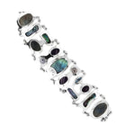 Labradorite Amethyst Pearl Silver Bracelet back - Nueve Sterling